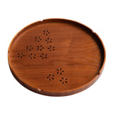 Max Round Wood Serving Tray Tea Plate Kitchen Tableware Platter  tea--27cm