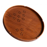Max Round Wood Serving Tray Tea Plate Kitchen Tableware Platter  tea--27cm