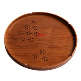 Max Round Wood Serving Tray Tea Plate Kitchen Tableware Platter  tea--27cm