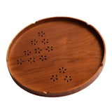 Max Round Wood Serving Tray Tea Plate Kitchen Tableware Platter  tea--30cm