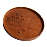 Max Round Wood Serving Tray Tea Plate Kitchen Tableware Platter  tea--30cm
