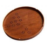 Max Round Wood Serving Tray Tea Plate Kitchen Tableware Platter  tea--30cm