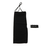 Max 1/6 Scale Female Strap Dress w/ 1 Pair Bracelet for 12in Action Figure black
