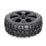 Max 1:8 RC Buggy Vehicle Model Spare Parts Rubber Tyre Fan Hub Wheel Black