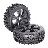 Max 1:8 RC Buggy Vehicle Model Spare Parts Rubber Tyre Fan Hub Wheel Black