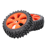 Max 1:8 RC Buggy Vehicle Model Spare Parts Rubber Tire Tyre Fan Hub Wheel Orange