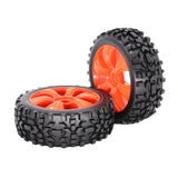 Max 1:8 RC Buggy Vehicle Model Spare Parts Rubber Tire Tyre Fan Hub Wheel Orange