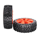 Max 1:8 RC Buggy Vehicle Model Spare Parts Rubber Tire Tyre Fan Hub Wheel Orange