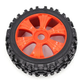 Max 1:8 RC Buggy Vehicle Model Spare Parts Rubber Tire Tyre Fan Hub Wheel Orange