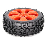 Max 1:8 RC Buggy Vehicle Model Spare Parts Rubber Tire Tyre Fan Hub Wheel Orange