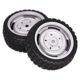 Max 2Pieces Rubber Wheel Tire Tyres for 1:10 Scale RC Car DIY Parts Black 1