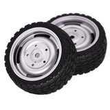 Max 2Pieces Rubber Wheel Tire Tyres for 1:10 Scale RC Car DIY Parts Black 1