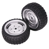 Max 2Pieces Rubber Wheel Tire Tyres for 1:10 Scale RC Car DIY Parts Black 1