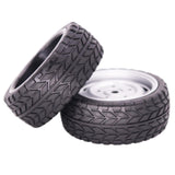 Max 2Pieces Rubber Wheel Tire Tyres for 1:10 Scale RC Car DIY Parts Black 1