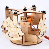 Max 3D Wooden Puzzle Merry-go-round DIY Craft Kits Building Assembly Toy Gift
