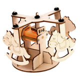 Max 3D Wooden Puzzle Merry-go-round DIY Craft Kits Building Assembly Toy Gift