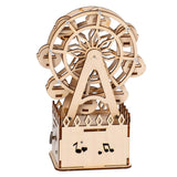 Max Wind Up Rotating Ferris Wheel Music Box DIY Wood Music Box Movement Toy