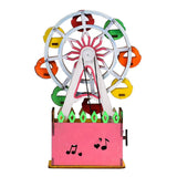 Max Wind Up Rotating Ferris Wheel Music Box DIY Wood Music Box Movement Toy