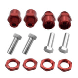 Maxbell 12mm to 17mm Wheel Hex Hub Adapter Conversion for 1/10 RC Car Red