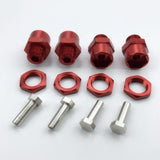 Maxbell 12mm to 17mm Wheel Hex Hub Adapter Conversion for 1/10 RC Car Red