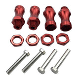 Maxbell 12mm to 17mm Wheel Hex Hub Adapter Conversion for 1/10 RC Car 30mm Red