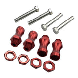 Maxbell 12mm to 17mm Wheel Hex Hub Adapter Conversion for 1/10 RC Car 30mm Red