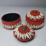 Max Maxb Tibetan Nepal Style Jewelry Storage Box Shell Decor Ring Earrings Organizer