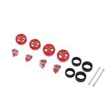 Max Maxb Modified Wheel Hub 1/64 Car Rubber Tire for Tomica Hotwheels Red Golden -B