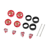 Max Maxb Modified Wheel Hub 1/64 Car Rubber Tire for Tomica Hotwheels Red Golden -B