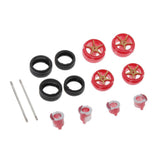Max Maxb Modified Wheel Hub 1/64 Car Rubber Tire for Tomica Hotwheels Red Golden -B