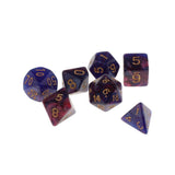 Max 7pcs Polyhedral Dice D4 D6 D8 D10 D12 D20 for DnD RPG Games Blue Purple