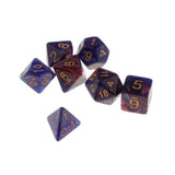 Max 7pcs Polyhedral Dice D4 D6 D8 D10 D12 D20 for DnD RPG Games Blue Purple
