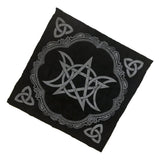 Max 1x Altar Tarot Table Card Cloth Moon Velvet Tapestry 49cm Black Square