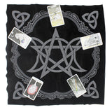 Max 1x Altar Tarot Table Card Cloth Moon Velvet Tapestry 49cm Black Square