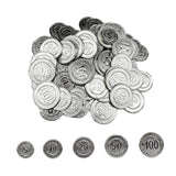 Max Maxb 100Pcs/set Poker Chips 5 10 20 50 100 Coin Casino Game Pirate Coins silver