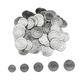 Max Maxb 100Pcs/set Poker Chips 5 10 20 50 100 Coin Casino Game Pirate Coins silver