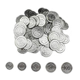 Max Maxb 100Pcs/set Poker Chips 5 10 20 50 100 Coin Casino Game Pirate Coins silver