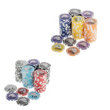 Maxbell 100 Pieces Texas Hold'em Casino Poker Chips 13.5g 1 5 10 50 100