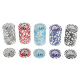 Maxbell 100 Pieces Texas Hold'em Casino Poker Chips 13.5g 1 5 10 50 100