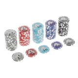 Maxbell 100 Pieces Texas Hold'em Casino Poker Chips 13.5g 1 5 10 50 100