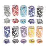 Maxbell 100 Pieces Texas Hold'em Casino Poker Chips 13.5g 1 5 10 50 100
