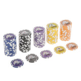 Maxbell 100 Pieces Texas Hold'em Casino Poker Chips 13.5g 100 500 1000 5000 10000