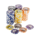 Maxbell 100 Pieces Texas Hold'em Casino Poker Chips 13.5g 100 500 1000 5000 10000