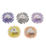 Maxbell 100 Pieces Texas Hold'em Casino Poker Chips 13.5g 100 500 1000 5000 10000