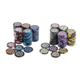 Maxbell 100pcs Chips Wheat Striped Poker Chips Casino Token 1 5 10 50 100