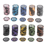 Maxbell 100pcs Chips Wheat Striped Poker Chips Casino Token 1 5 10 50 100