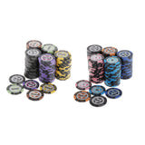Maxbell 100pcs Chips Wheat Striped Poker Chips Casino Token 1 5 10 50 100