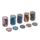 Maxbell 100pcs Chips Wheat Striped Poker Chips Casino Token 1 5 10 50 100