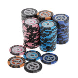 Maxbell 100pcs Chips Wheat Striped Poker Chips Casino Token 1 5 10 50 100