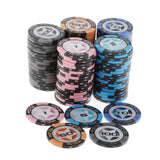 Maxbell 100pcs Chips Wheat Striped Poker Chips Casino Token 1 5 10 50 100